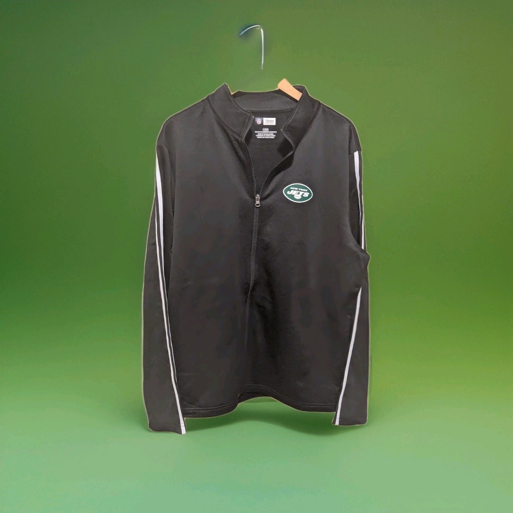 Jets Full Zip Jacket Black Men's L NWT NFL Team Apparel